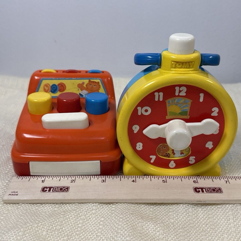 TOMY Ring A Dingy Clock & Cash Register Vintage 1980s Toy Working Ding - Picture 10 of 10